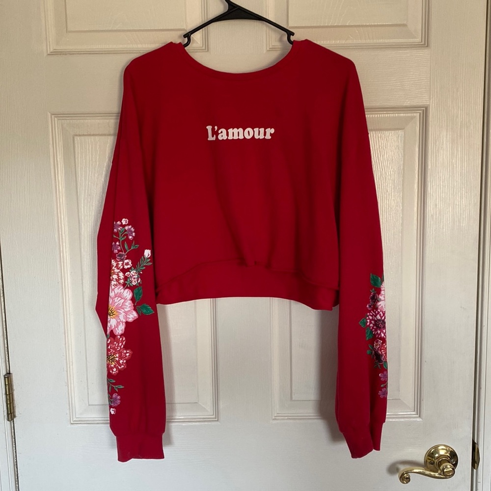 Divided, long sleeve crop